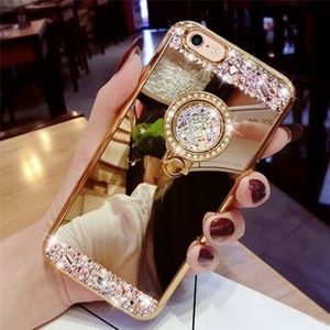 Gorgeous gold mirrored iphone case with stand